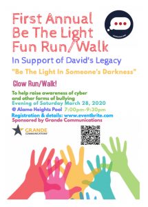 First Annual Be The Light Fun Run/Walk In Support of David's Legacy