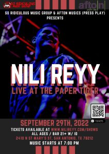 AFTON SHOWS & SO RIDICULOUS MUSIC GROUP PRESENTS NILI REYY LIVE