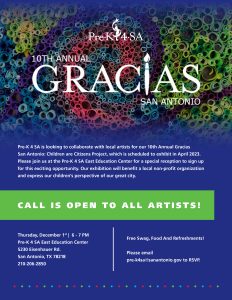 Pre-K 4 SA 10th Annual Gracias San Antonio: Call for Artists Gala