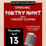 Open Mic Poetry Night at San Anto Cultural Arts!