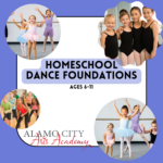 Homeschool Dance Foundations class at Alamo City Arts Academy.