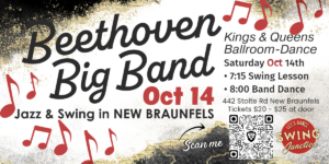 BIG BAND BASH - Oct 14 - Swing and Jazz Night - Kings & Queens in New Braunfels