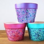 DIY Glitter Flowerpots for Adults