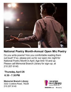 National Poetry Month-Open Mic Readings